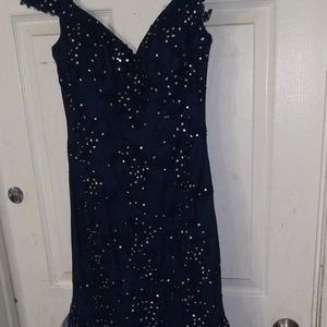 🌻navy blue prom dress